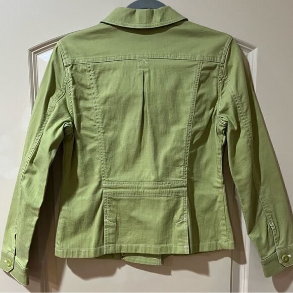 SIGRID OLSEN Long Sleeve Button Up Jacket Green Women’s Size 4P - Picture 2 of 4